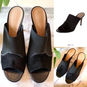 GIANVITO ROSSI Suede Black Heel Mules Size 9
